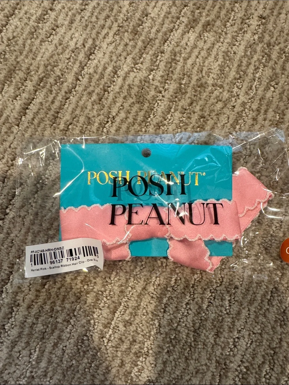 Posh Peanut Pink Scalloped Ribbon Hair Clip